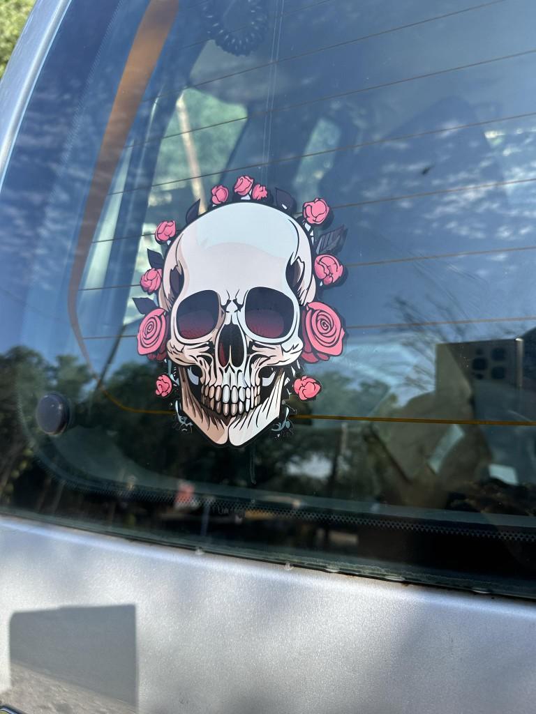 Skull Rose Car Decal