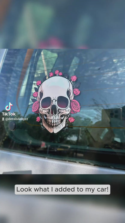 Skull Rose Car Decal